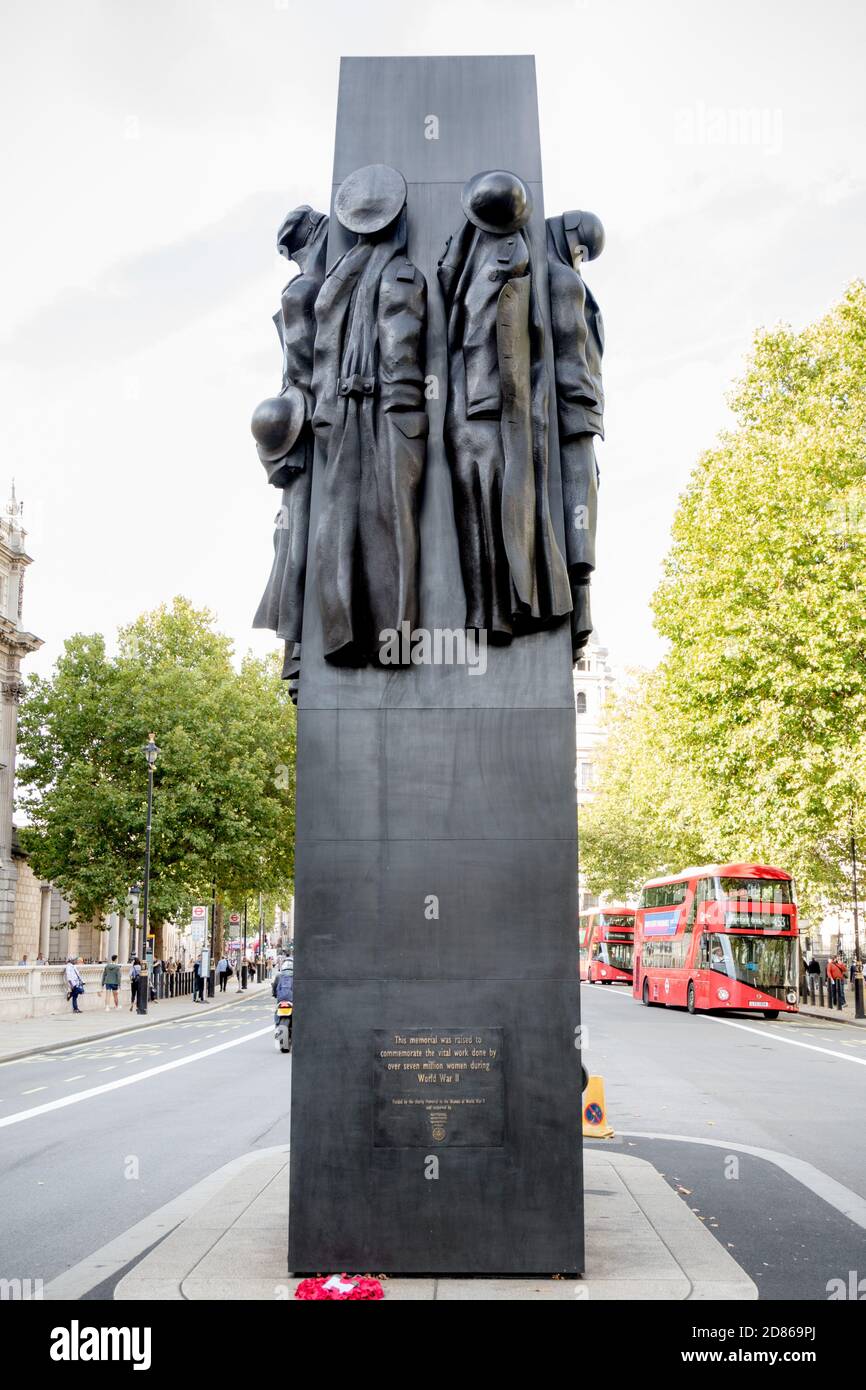 Londra, 28 settembre 2017:-il Memoriale delle Donne della seconda Guerra Mondiale, Whitehall Foto Stock