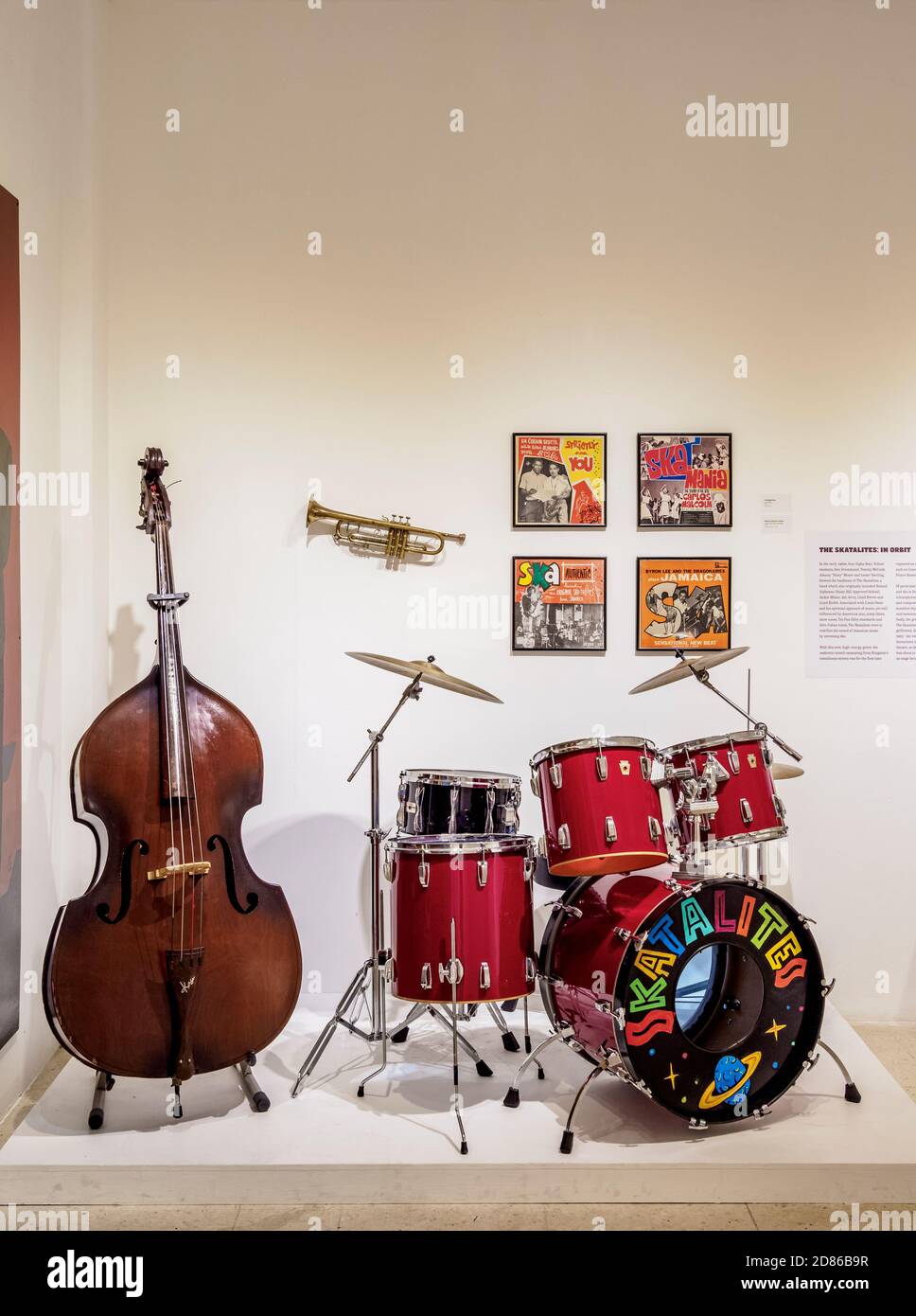 Galleria Nazionale della Giamaica, interni, mostra sulla musica giamaicana, Downtown, Kingston, Kingston Parish, Giamaica Foto Stock