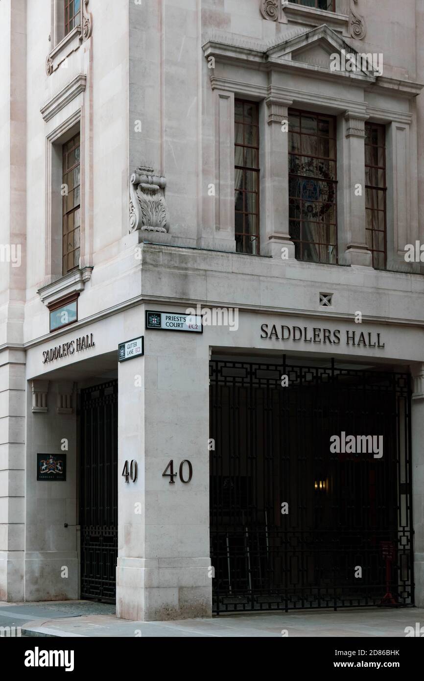 Londra, Regno Unito, 3 agosto 2019:- The Worshipful Company of Saddlers, Weavers, Engineers & Chartered Secretaries & Administrators Headquarters Foto Stock