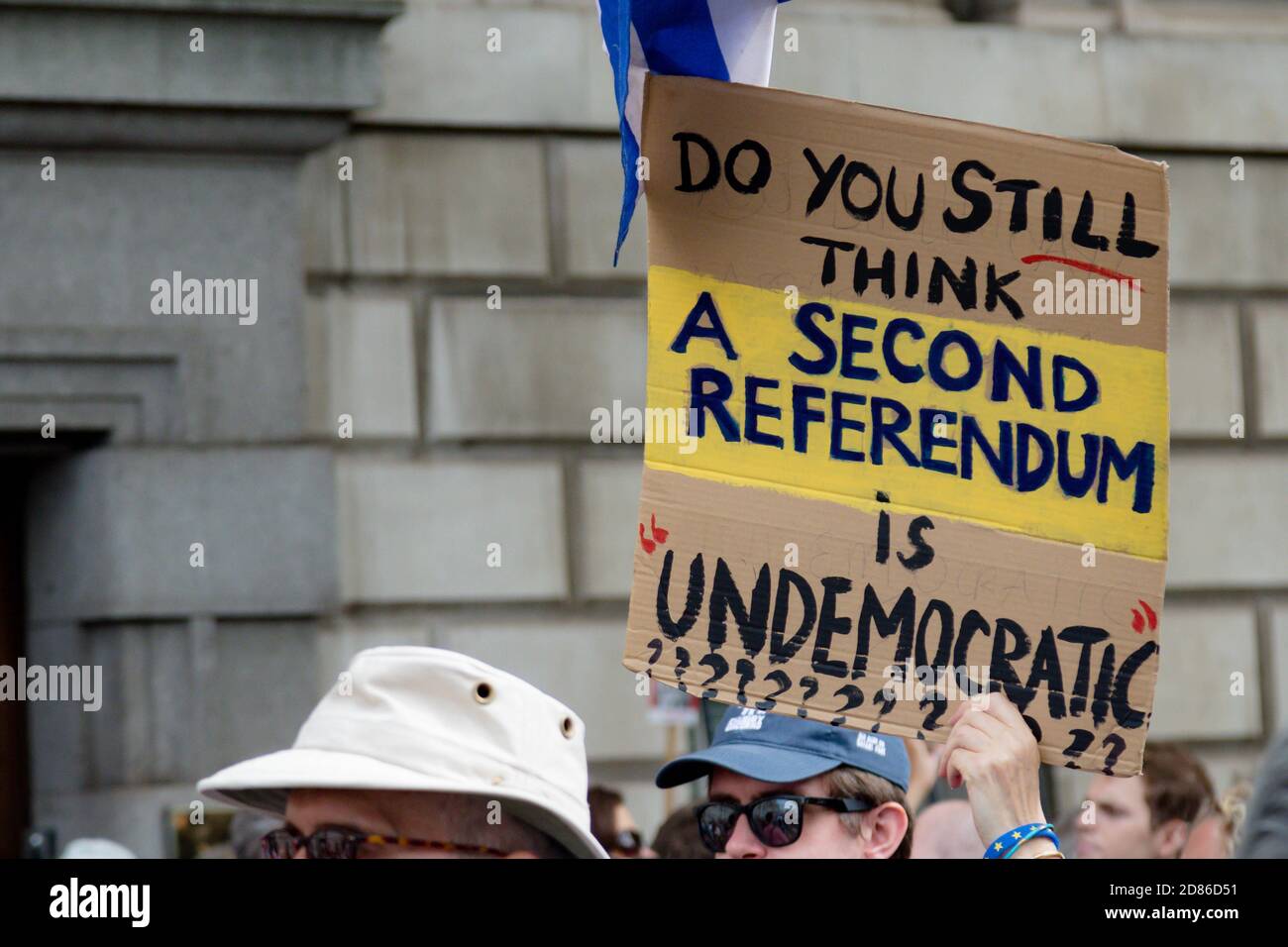 Londra, Regno Unito, 31 agosto 2019:- manifestanti a Whitehall, Londra, che protestano contro il piano del primo ministro Boris Johnson di sospendere il Parlamento per la fi Foto Stock