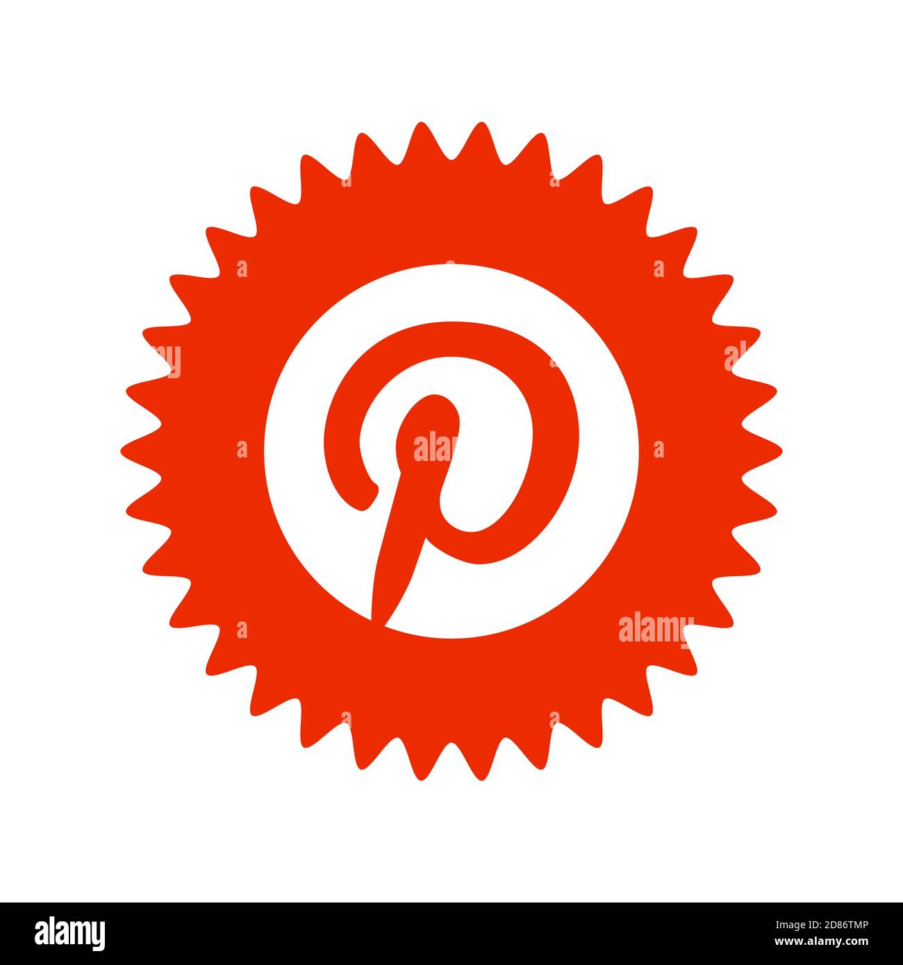 Logo Pinterest. Pinterest è un'applicazione web e mobile che gestisce un sito web per la condivisione di foto. App Pinterest . Kharkiv, Ucraina - Giugno, 2020 Foto Stock