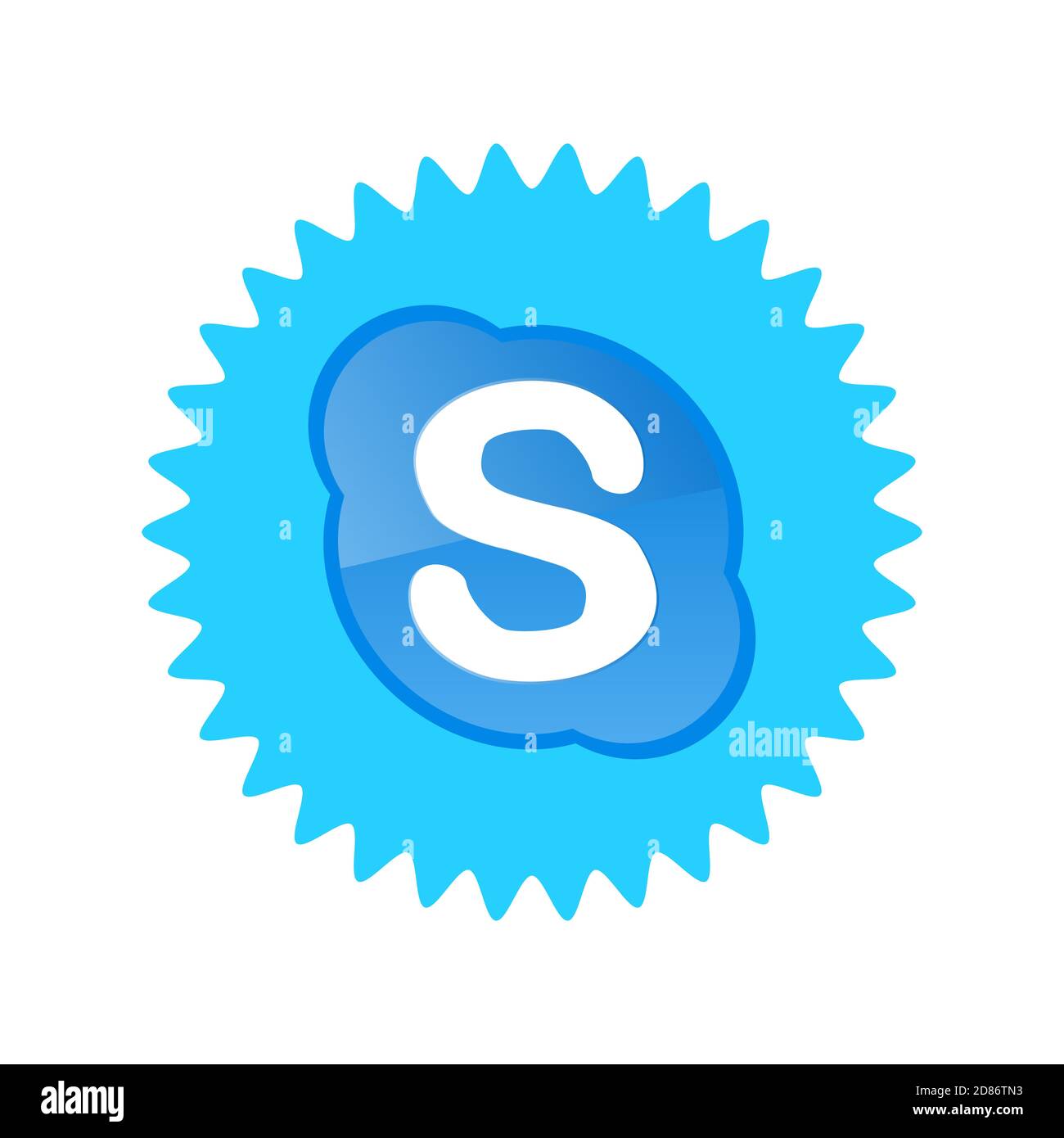 Logo Skype su sfondo bianco. Skype è un software applicativo per le telecomunicazioni sviluppato da Microsoft. App Skype . Kharkiv, Ucraina - Giugno, 20 Foto Stock