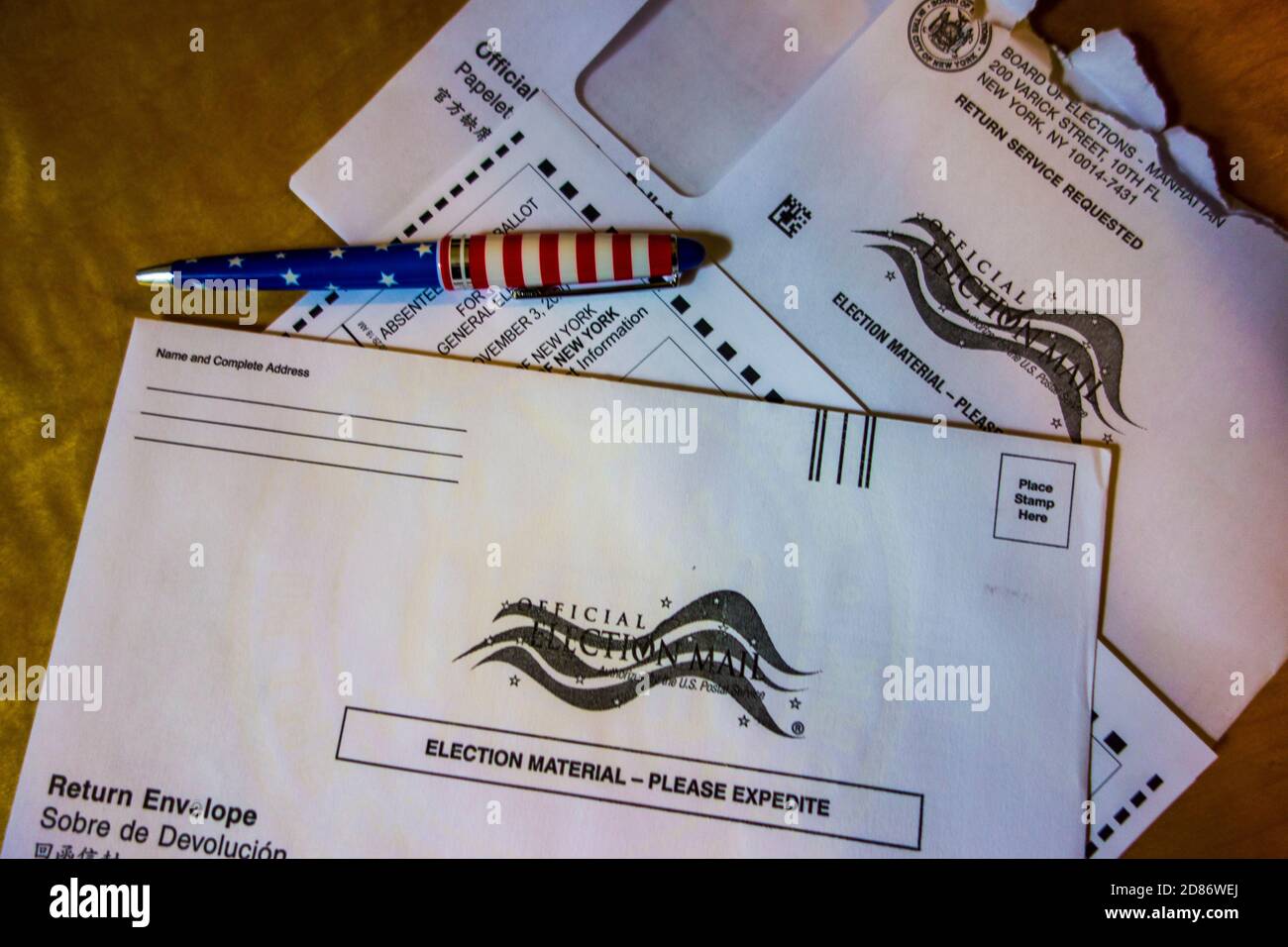Voto degli assenti dello Stato di New York per le elezioni presidenziali degli Stati Uniti del 2020. Foto Stock