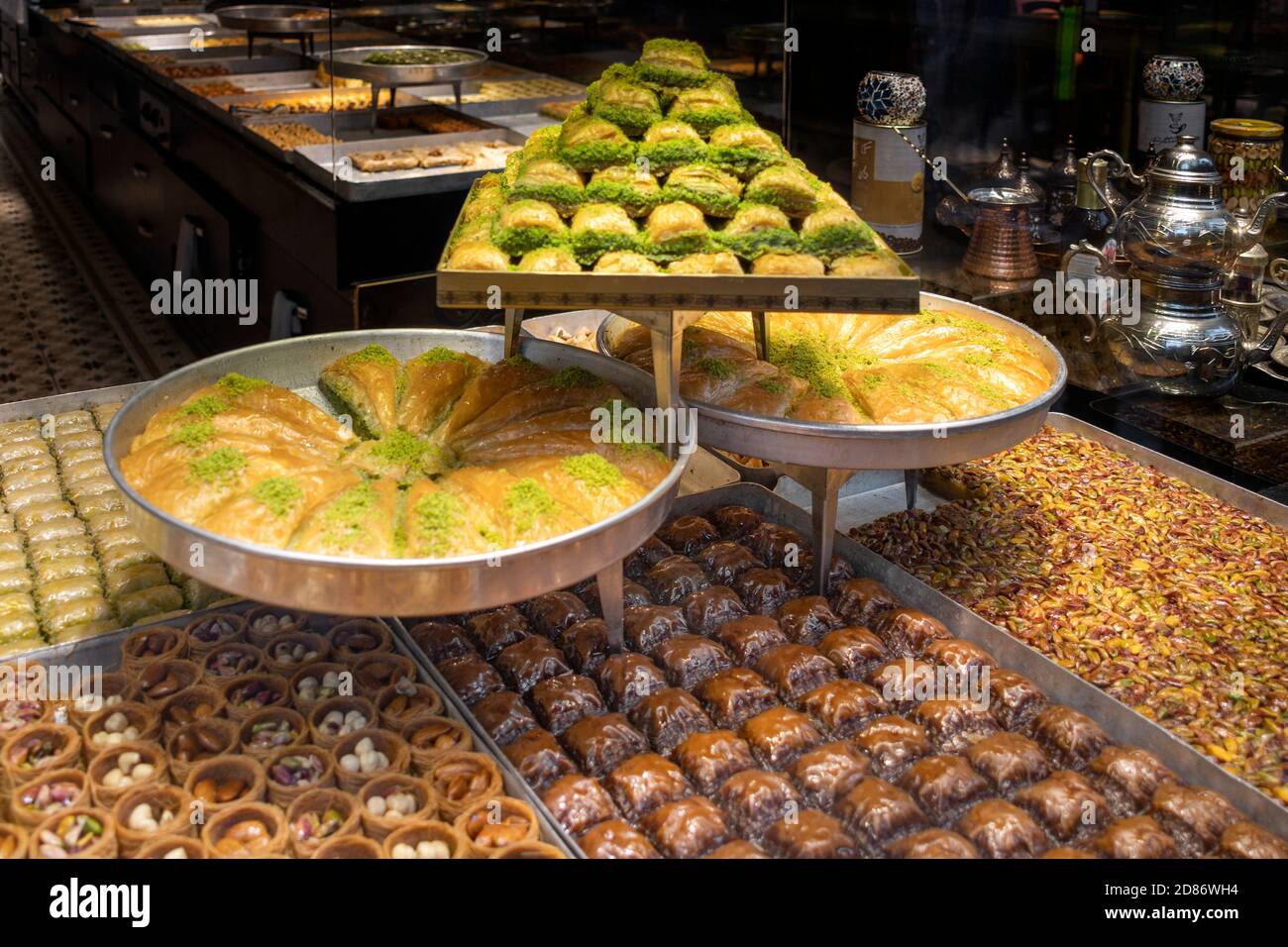 Baklava Dessert turco a Istanbul, Turchia Foto Stock
