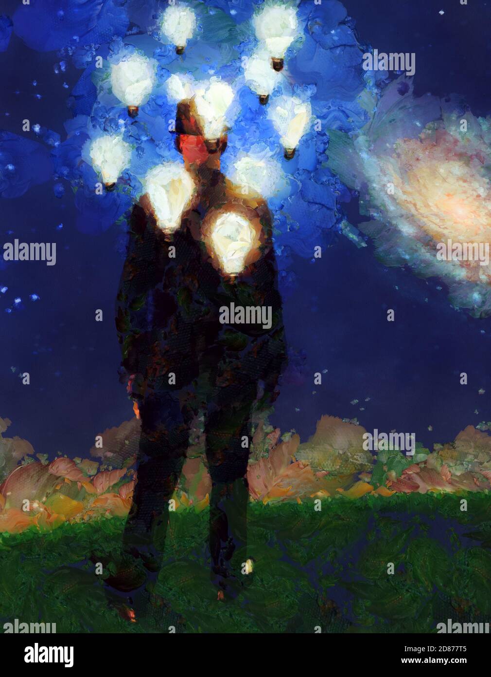 L'uomo in tuta si trova sul campo Foto Stock