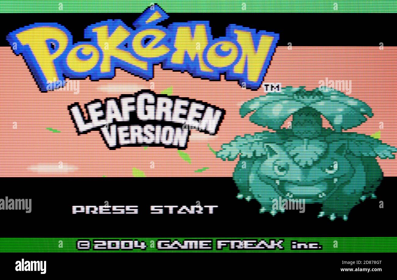 Pokemon LeafGreen - Nintendo Game Boy Advance Videogioco - Editoriale utilizzare solo Foto Stock