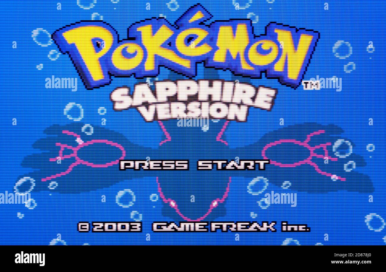Pokemon Saphire - Nintendo Game Boy Advance Videogame - Editoriale utilizzare solo Foto Stock