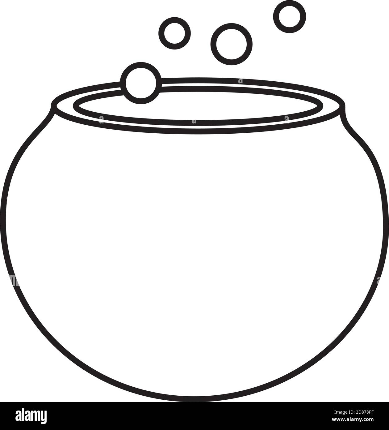 witch cauldron pentola linea stile icona disegno vettoriale illustrazione Illustrazione Vettoriale