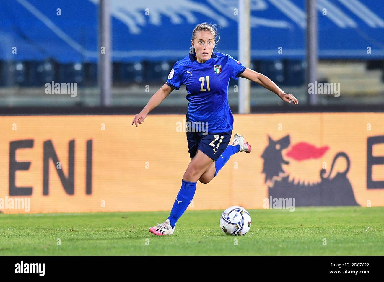 Empoli, Italia. empoli, Italia, Stadio Carlo Castellani, 27 Ott 2020, Valentina Cernoia (Italia) durante Euro 2022 Qualifiche - Italia Donne contro Danimarca - Italian Soccer Team - Credit: LM/Lisa Guglielmi Credit: Lisa Guglielmi/LPS/ZUMA Wire/Alamy Live News 2020 Foto Stock