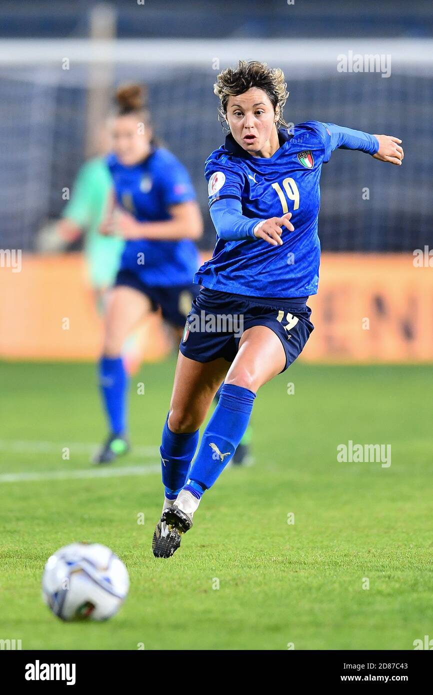 Empoli, Italia. empoli, Italia, Stadio Carlo Castellani, 27 Ott 2020, Valentina Giacinti (Italia) durante Euro 2022 Qualificazioni - Italia Donne contro Danimarca - Italian Soccer Team - Credit: LM/Lisa Guglielmi Credit: Lisa Guglielmi/LPS/ZUMA Wire/Alamy Live News 2020 Foto Stock