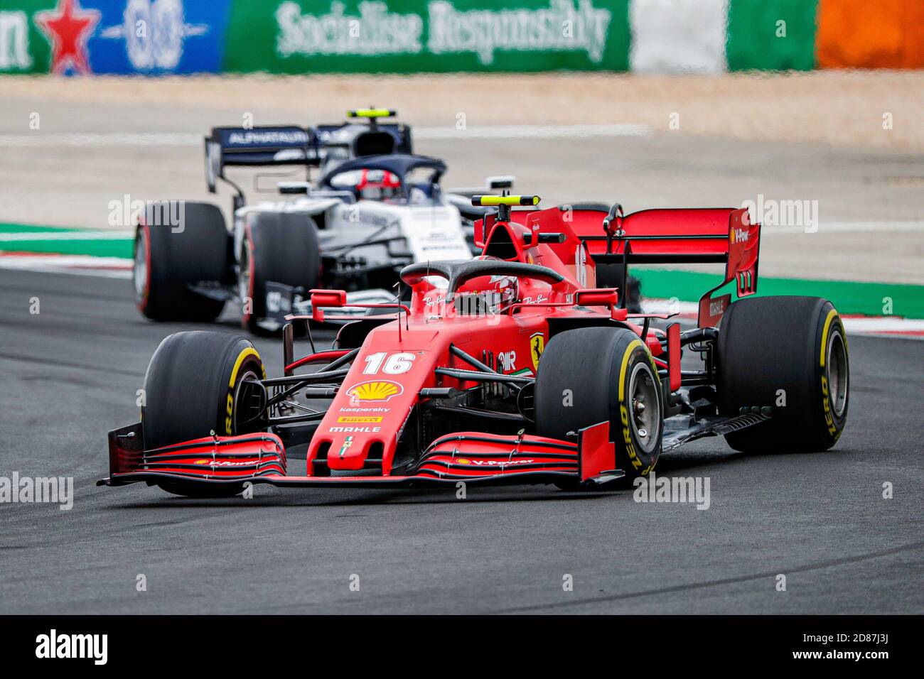 16 LECLERC Charles (mco), Scuderia Ferrari SF1000, azione durante la Formula 1 Heineken Grande Pr.mio de Portugal 2020, Gran Premio del Portogallo, da C. Foto Stock