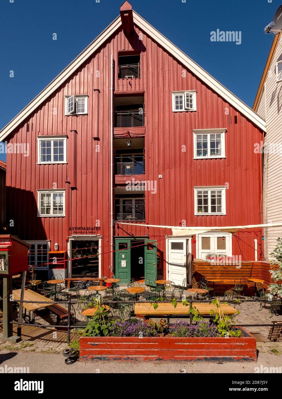 Deposito casa, Trondheim, Trøndelag, Norvegia, Scandinavia, Europa, viaggio avventura, turismo, Hurtigruten, viaggio Hurtigruten, crociera, NOR, casa norvegese Foto Stock