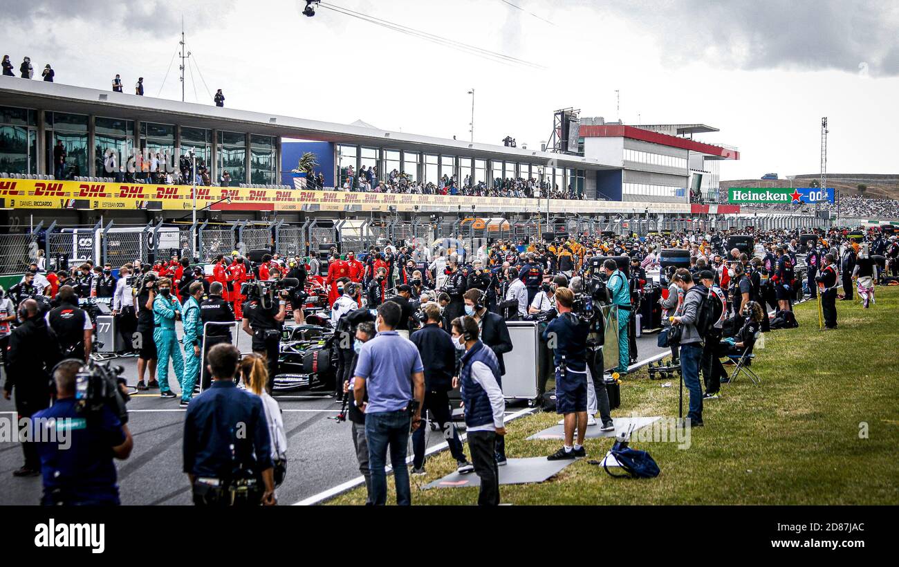 Pre griglia durante la Formula 1 Heineken Grande Pr.mio de Portugal 2020, Gran Premio del Portogallo, dal 23 al 25 ottobre 2020 sulla Aut.dromo Internaci C. Foto Stock