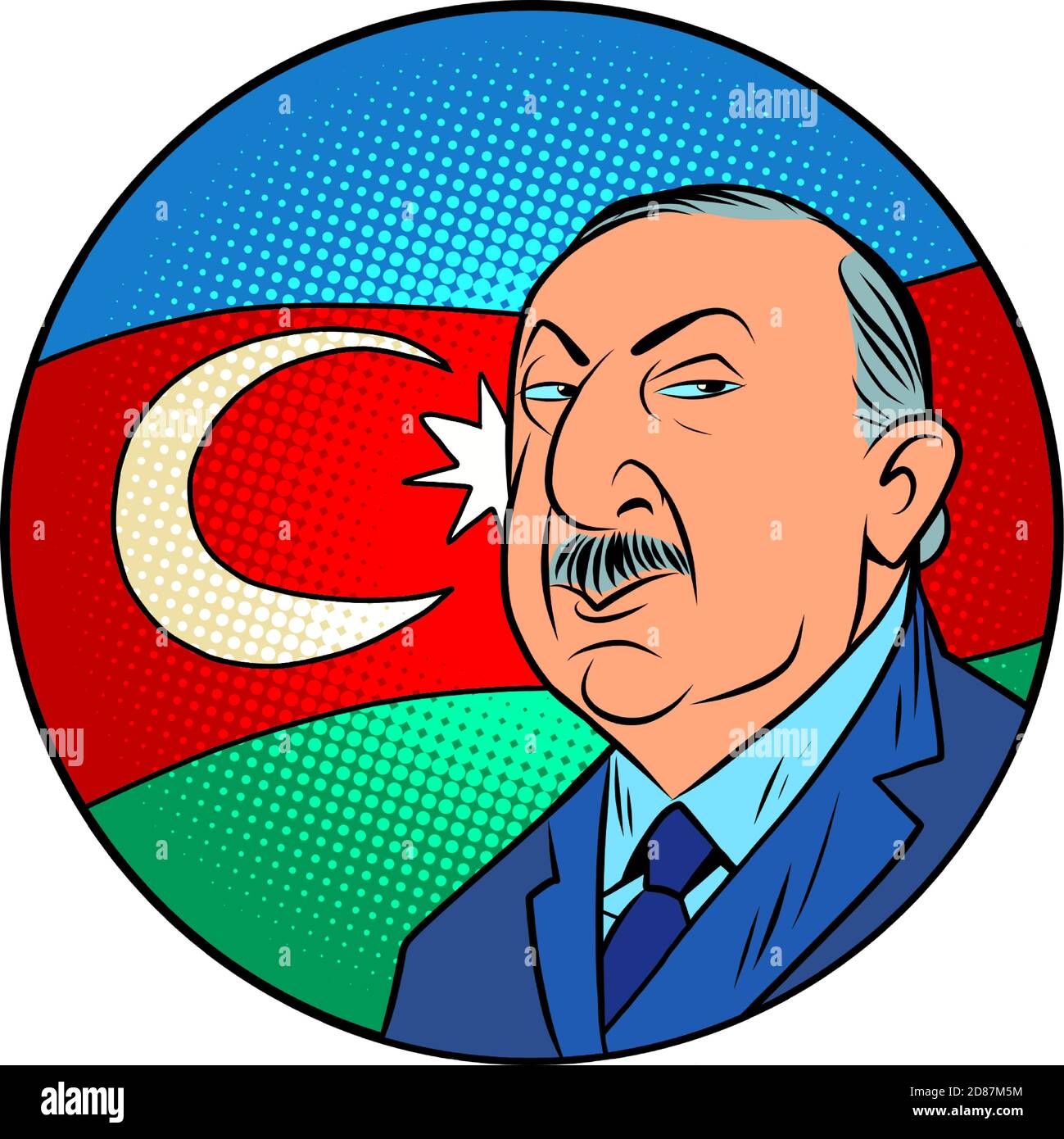 Presidente dell'Azerbaigian Ilham Aliyev Illustrazione Vettoriale