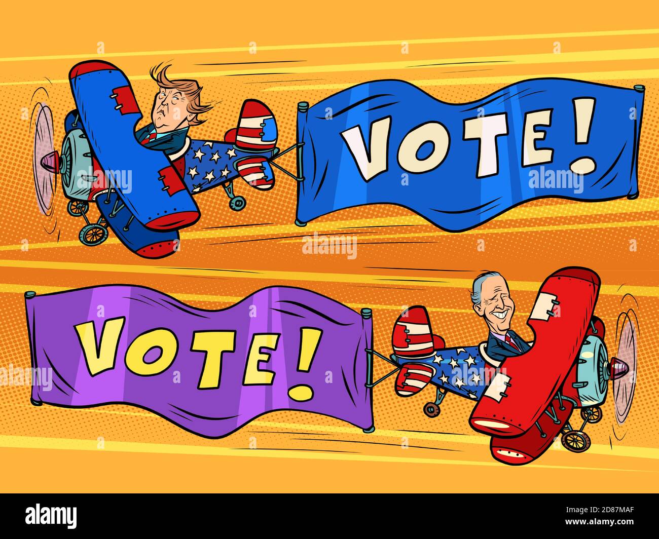 Voti per Donald Trump e per Joe Bigen, la campagna presidenziale americana Illustrazione Vettoriale