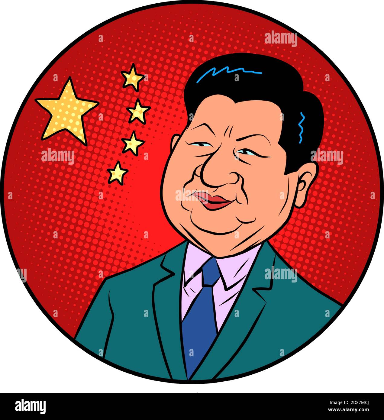 XI Jinping Segretario Generale del Partito Comunista Cinese Illustrazione Vettoriale