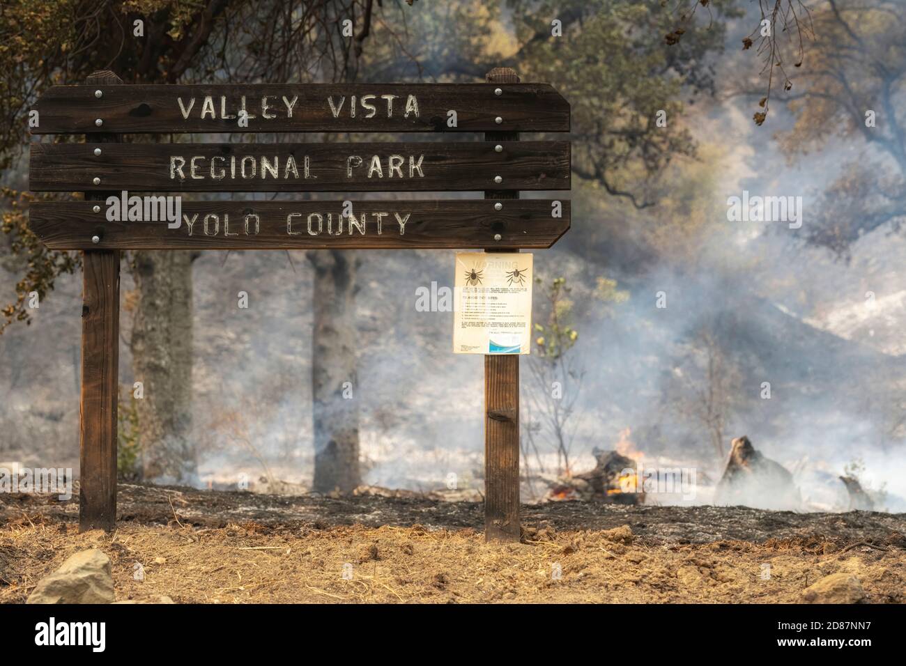 Il fuoco selvatico della California e i parchi Foto Stock