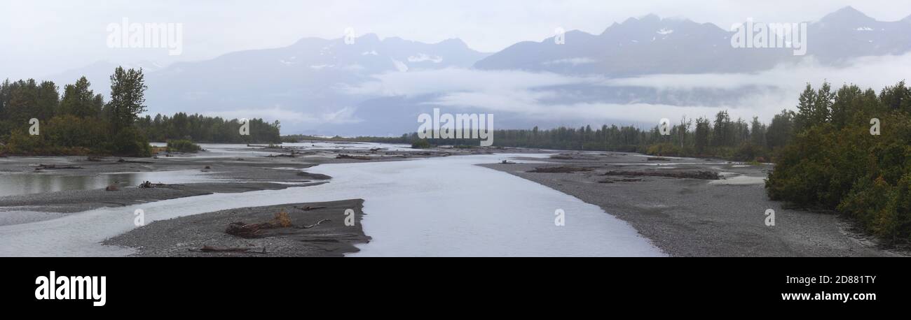 Panorami misty Foto Stock