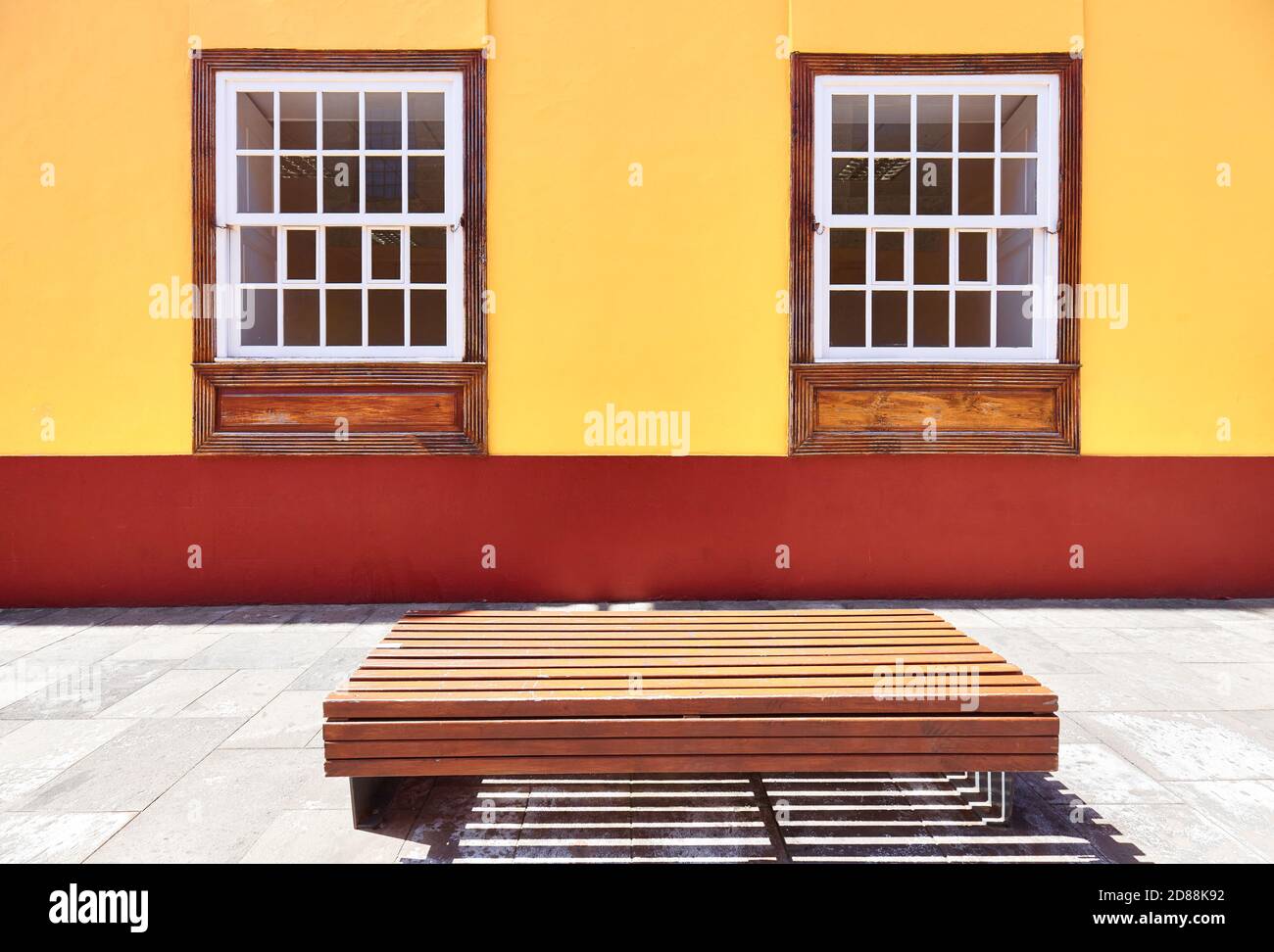 Facciata colorata di un edificio a San Cristobal de la Laguna, Tenerife, Spagna. Foto Stock