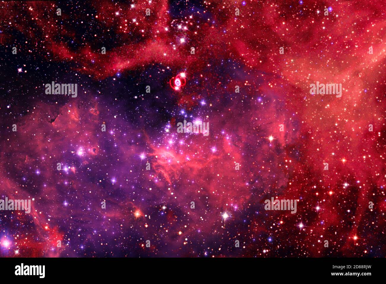 Spazio esterno, paesaggio cosmico. Nebulosa. Elementi di questa immagine forniti dalla NASA. Foto Stock
