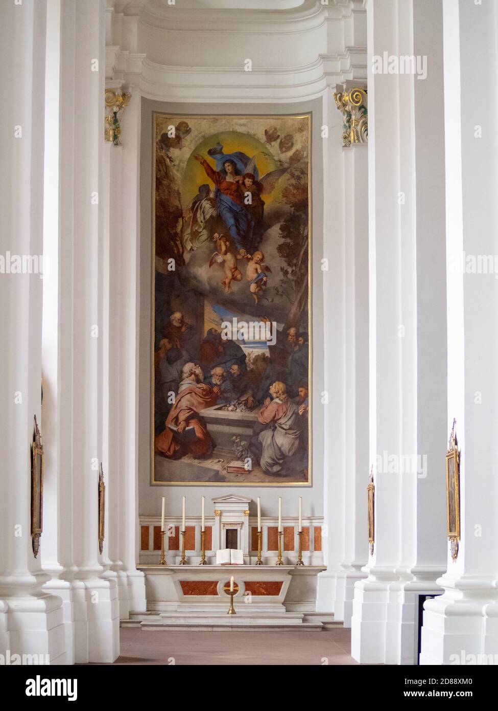 Altare laterale della Jesuitenkirche a Heidelberg Foto Stock