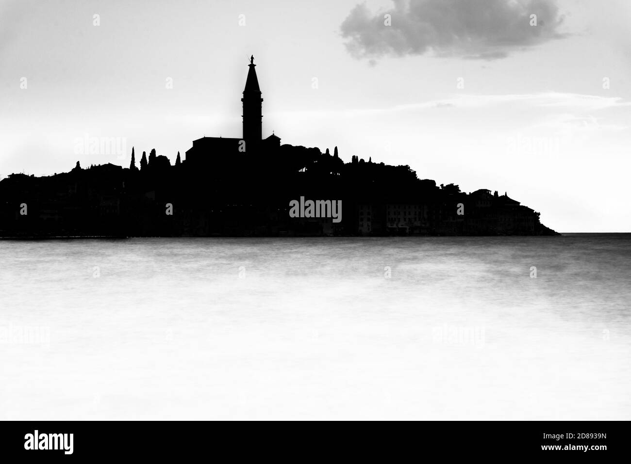 Rovigno città medievale panoramica, vista mare, Adriatico, Istria, Croazia Foto Stock