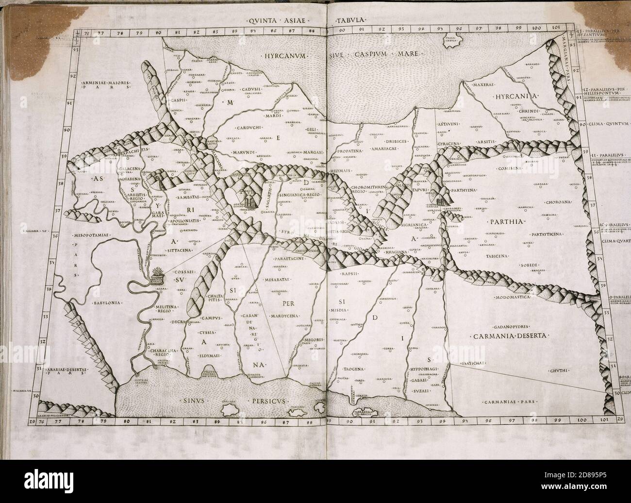 MAPA DE IRAN. Autore: CLAUDIO TOLOMEO. SEDE: ACADEMIA DE LA HISTORIA-COLECCION. MADRID. SPAGNA. Foto Stock