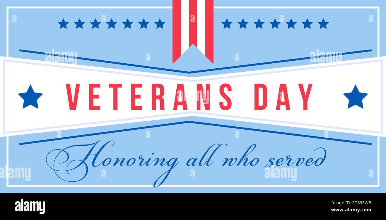 Badge vettoriale piatto a colori American Veterans Day Illustrazione Vettoriale