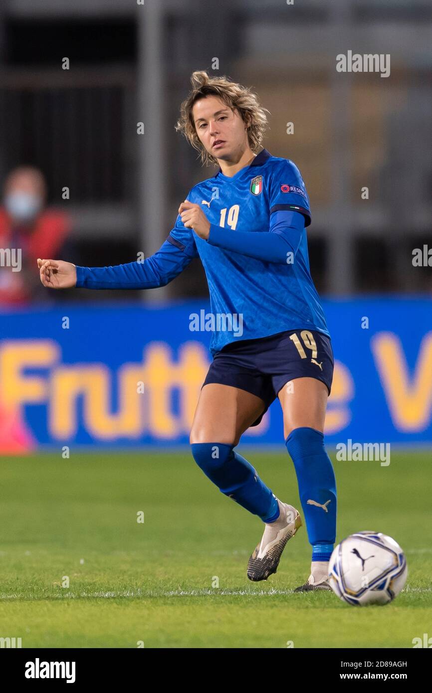 Valentina Giacinti (Italia) durante la partita UEFA 'Qualifiche Donne Euro 2022 Inghilterra' tra Italia 1-3 Danimarca allo Stadio Carlo Castellani il 27 ottobre 2020 a Empoli, Italia. Credit: Maurizio Borsari/AFLO/Alamy Live News Foto Stock