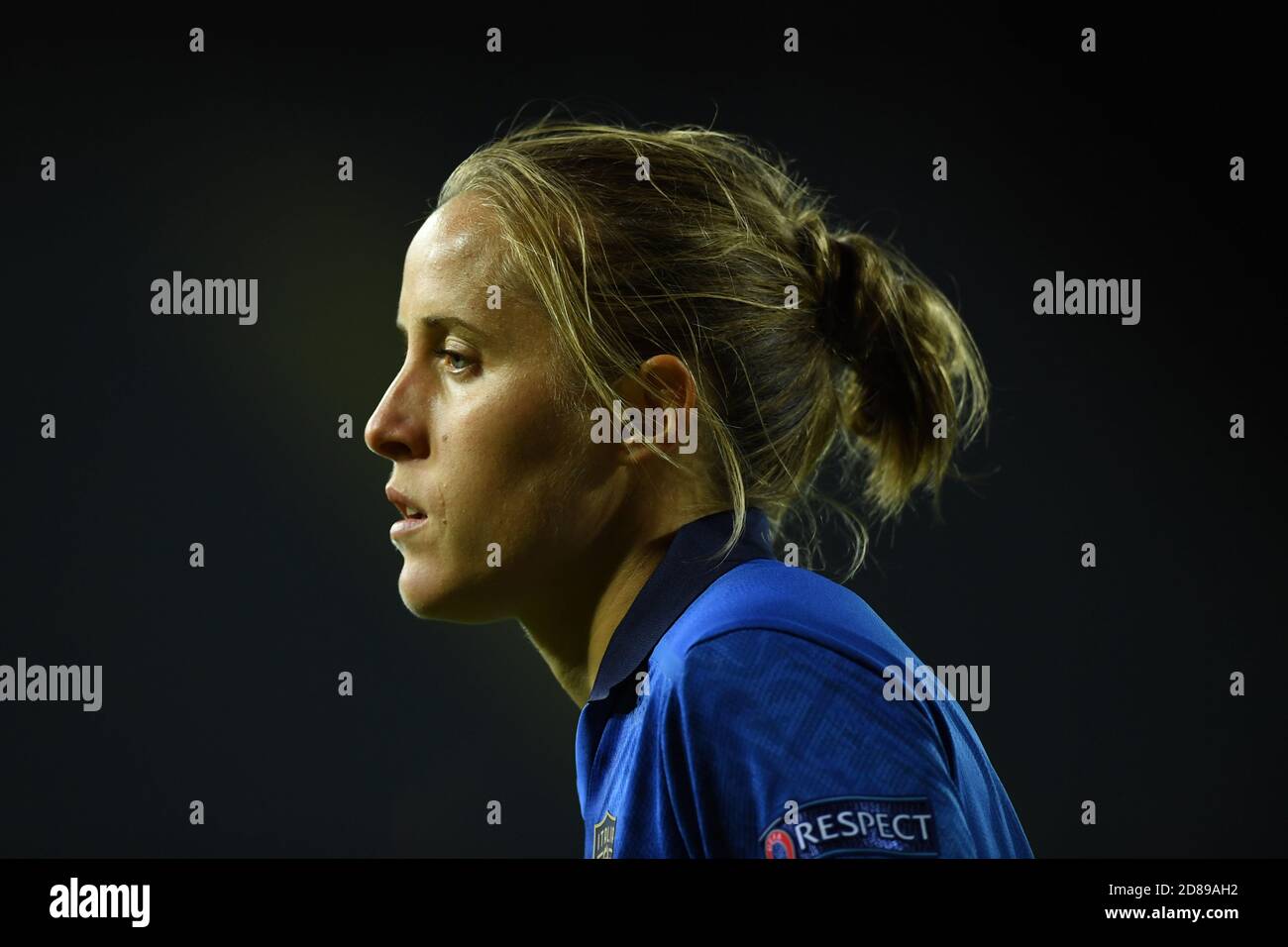 Valentina Cernoia (Italia) durante la partita UEFA 'Qualifiche Donne Euro 2022 Inghilterra' tra Italia 1-3 Danimarca allo stadio Carlo Castellani il 27 ottobre 2020 a Empoli, Italia. Credit: Maurizio Borsari/AFLO/Alamy Live News Foto Stock