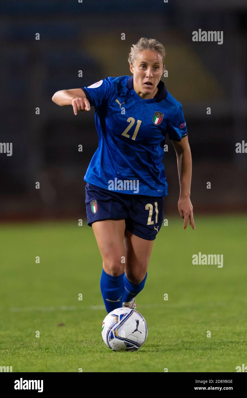 Valentina Cernoia (Italia) In occasione della partita UEFA 'Women's Euro 2022 England Qualifications' tra Italia 1-3 Danimarca allo Stadio Carlo Castellani il 27 ottobre 2020 a Empoli, Italia. (Foto di Maurizio Borsari/AFLO) Foto Stock