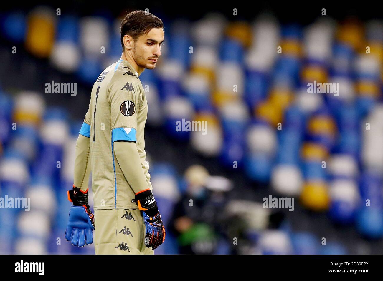 Portiere Alex Meret di Napoli durante la UEFA Europa League, Group Stage, partita di calcio del Gruppo F tra SSC Napoli e AZ Alkmaar il 22 ottobre, C. Foto Stock
