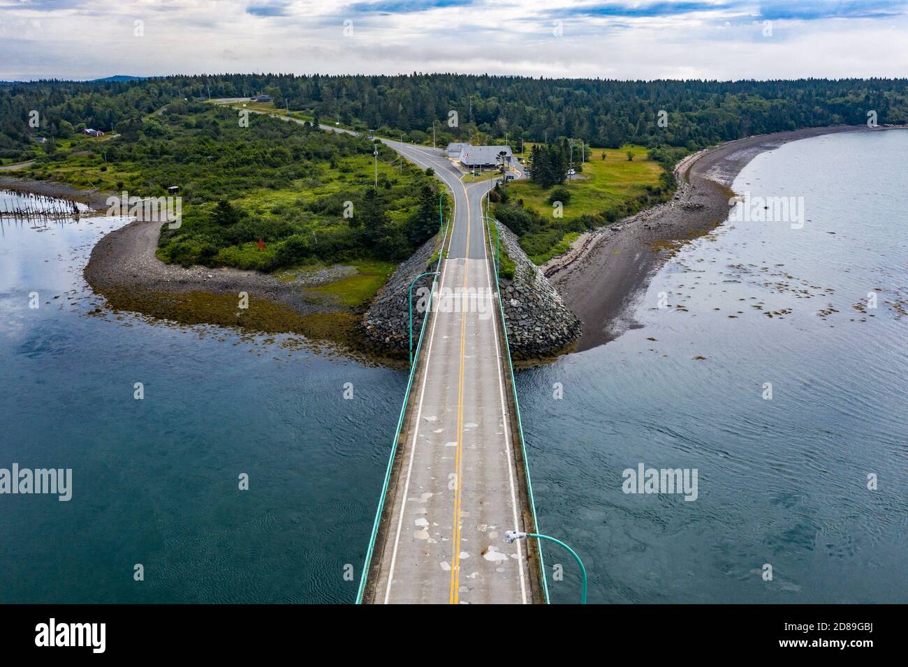 Canada Border Services Agency, Canada - USA Border Crossing durante COVID-19, Welshpool, New Brunswick, Canada Foto Stock