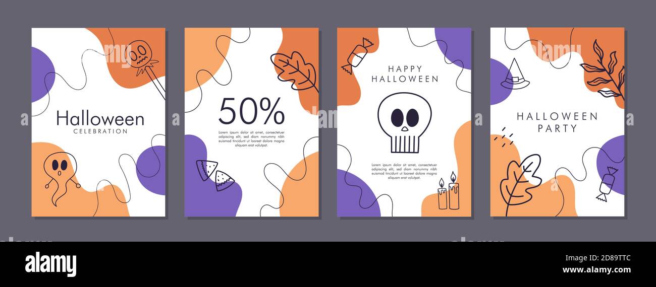 Felice festa di Halloween. Halloween Holiday event Cover Designs for Annual Report, Brochures, Flyers, Presentations, Leaflet, Magazine. Illustrazione Vettoriale