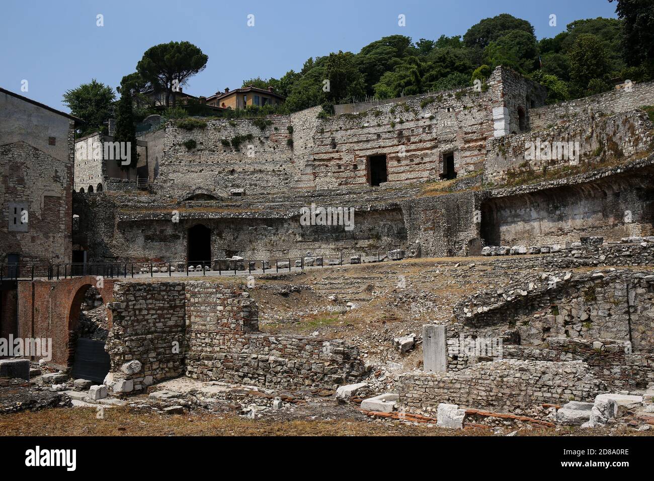 Brescia, Italia: La rovina del Campidoglio bresciano, Campidoglio di Brizia, tempio dedicato al culto della Triade Capitolina - Giove, Giunone e mi Foto Stock