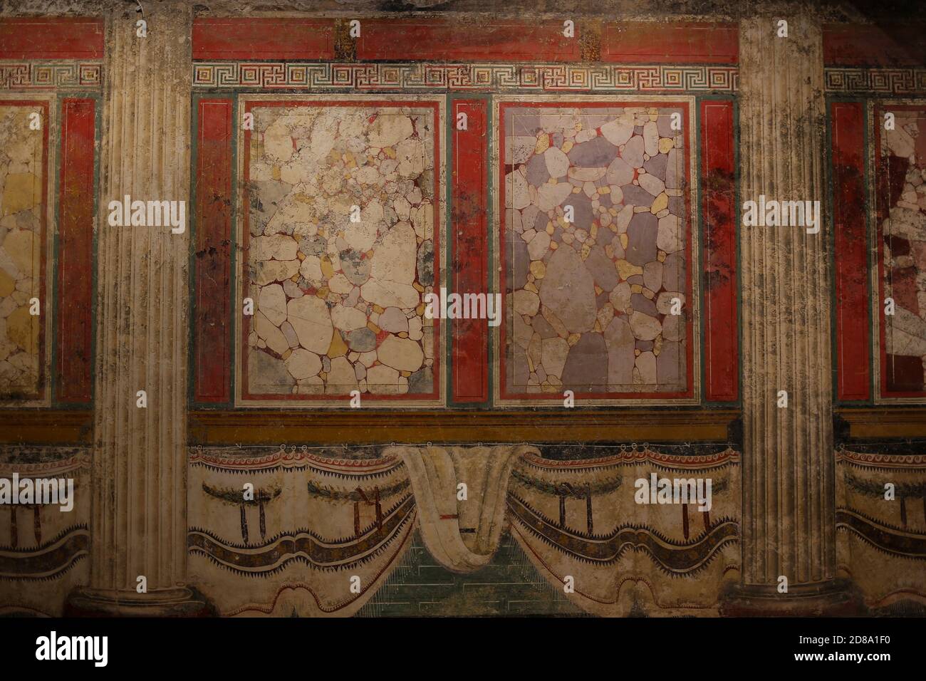 Brescia, Italia - 26 giugno 2019: Parco archeologico bresciano di Brescia Romana, Santuario dell'età repubblicana (secondo quarto del i secolo a.C.) con prefinale Foto Stock