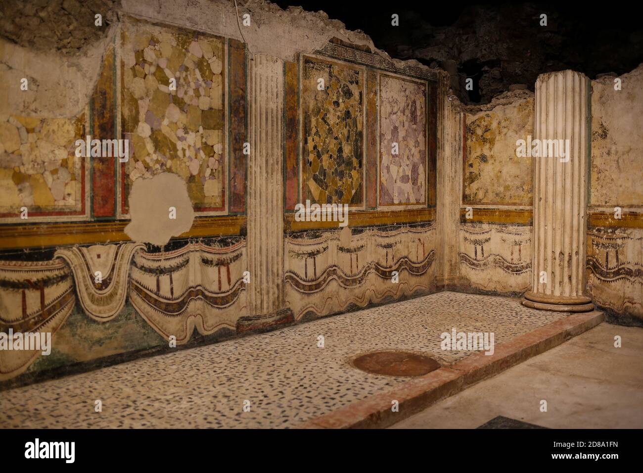 Brescia, Italia - 26 giugno 2019: Parco archeologico bresciano di Brescia Romana, Santuario dell'età repubblicana (secondo quarto del i secolo a.C.) con prefinale Foto Stock