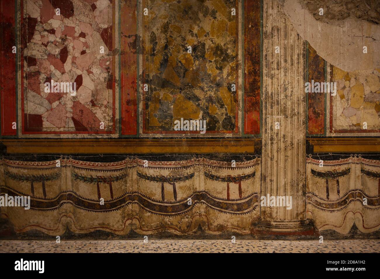 Brescia, Italia - 26 giugno 2019: Parco archeologico bresciano di Brescia Romana, Santuario dell'età repubblicana (secondo quarto del i secolo a.C.) con prefinale Foto Stock