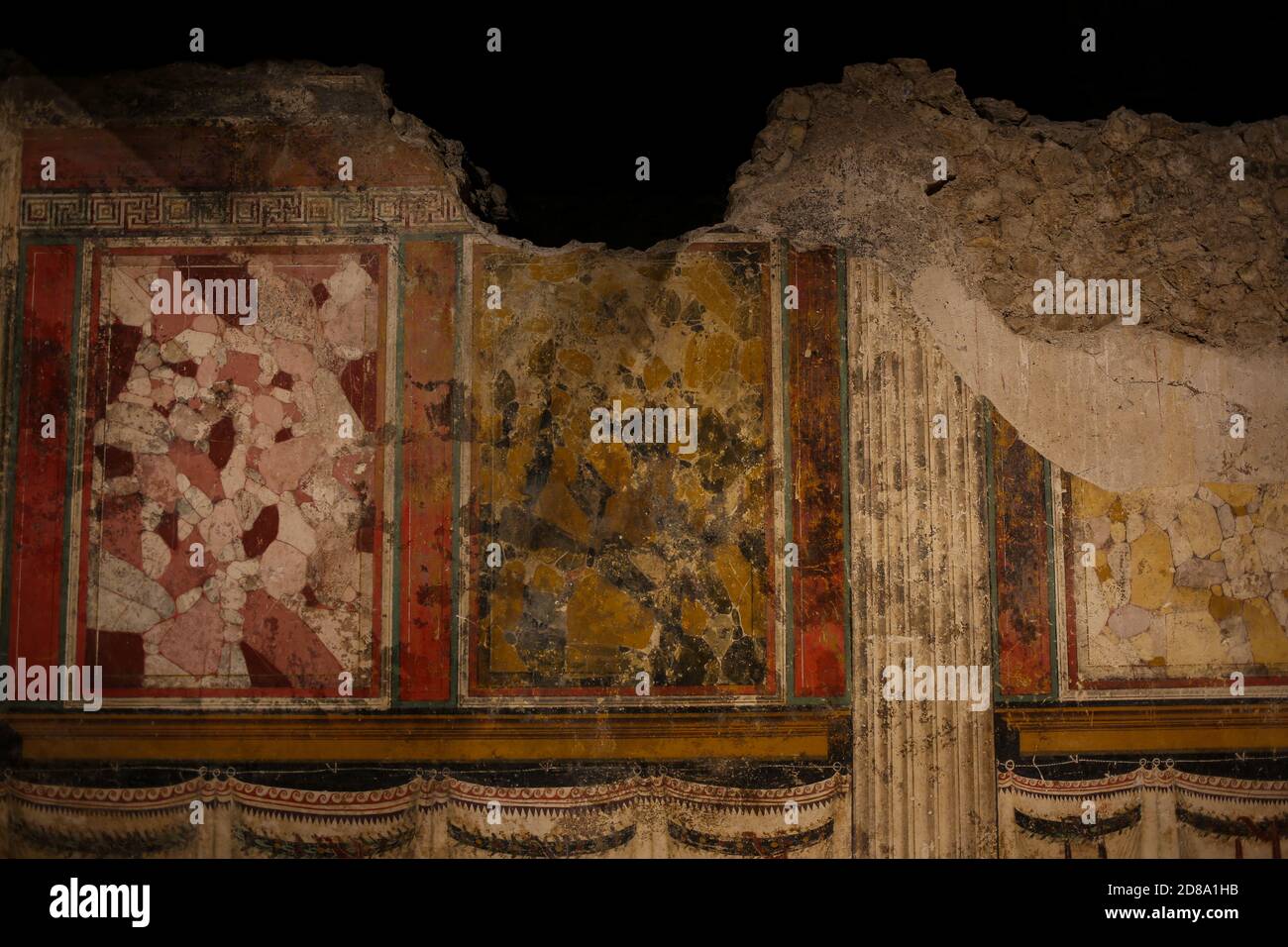 Brescia, Italia - 26 giugno 2019: Parco archeologico bresciano di Brescia Romana, Santuario dell'età repubblicana (secondo quarto del i secolo a.C.) con prefinale Foto Stock