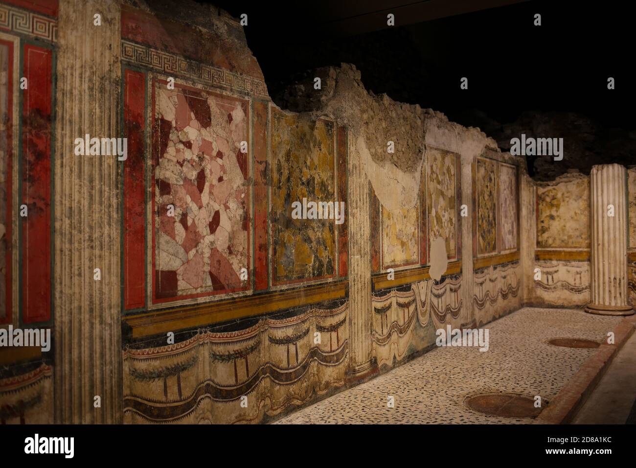 Brescia, Italia - 26 giugno 2019: Parco archeologico bresciano di Brescia Romana, Santuario dell'età repubblicana (secondo quarto del i secolo a.C.) con prefinale Foto Stock