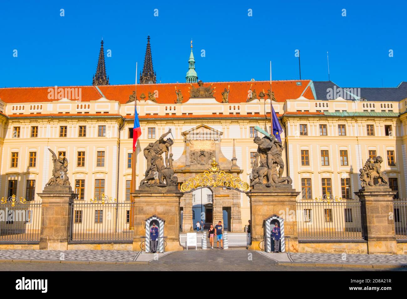 Matyášova brána, Hradčanské náměstí, Hradcany, Praga, Repubblica Ceca Foto Stock