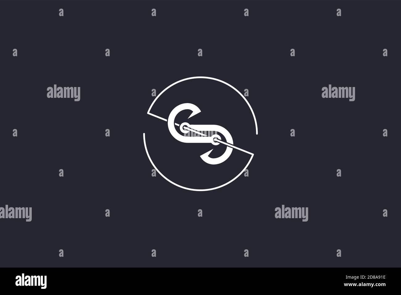 Logo Letter S Fishhook Illustrazione Vettoriale