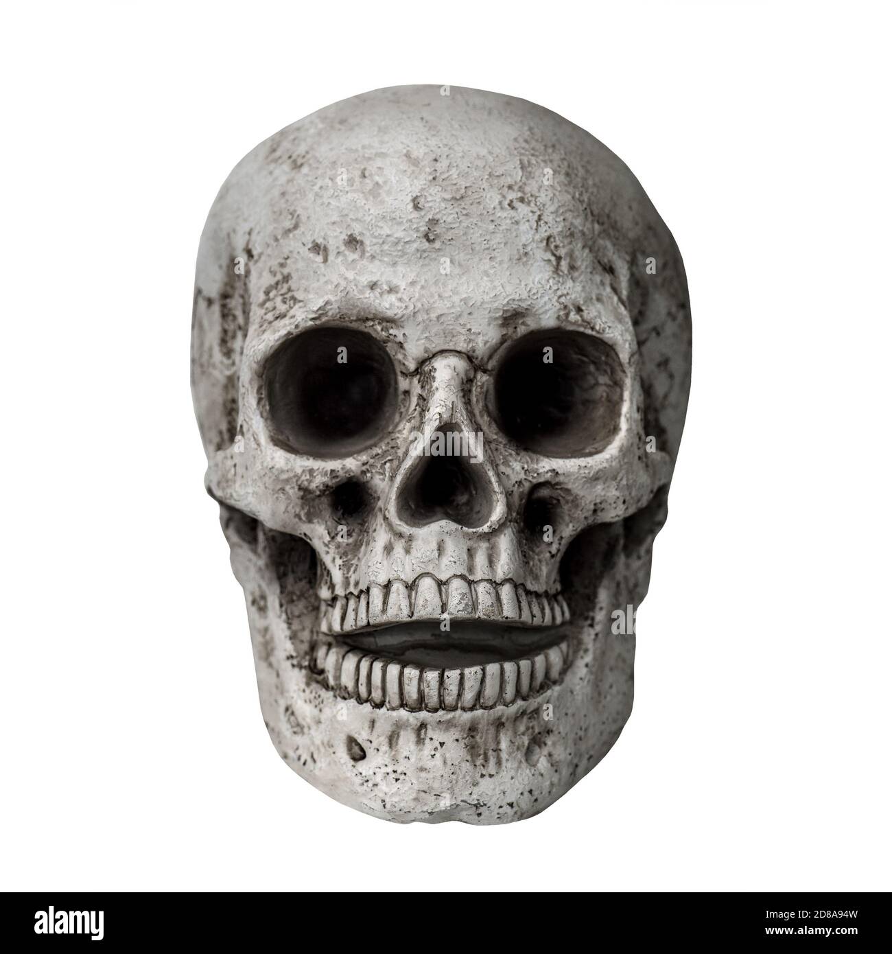 Halloween decorazione cranio isolato su sfondo bianco Foto Stock