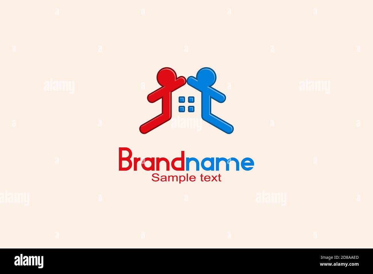 Home Care Logo Design concetto Illustrazione Vettoriale