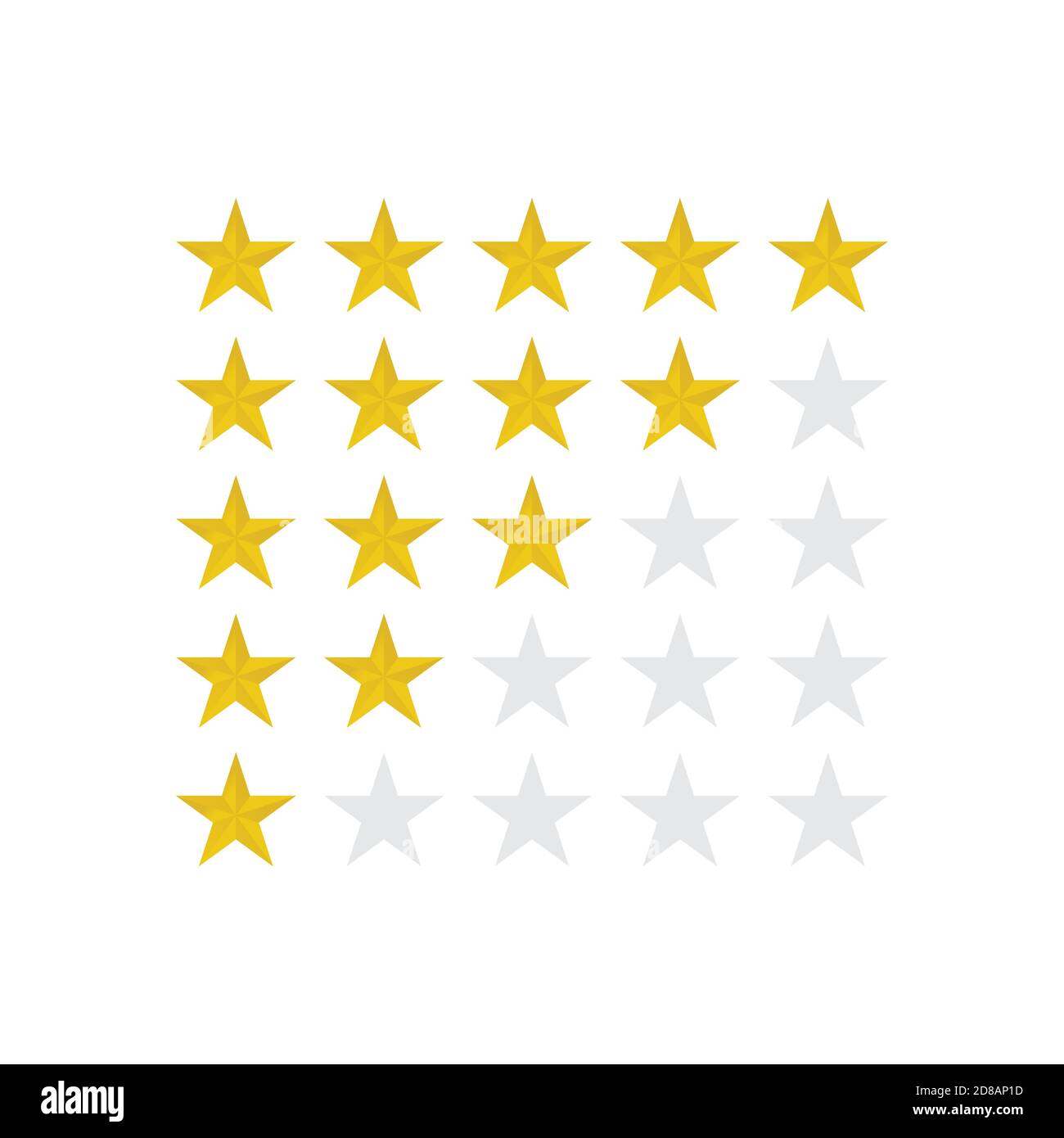 Immagine vettoriale dell'icona di valutazione a cinque stelle del cliente Illustrazione Vettoriale