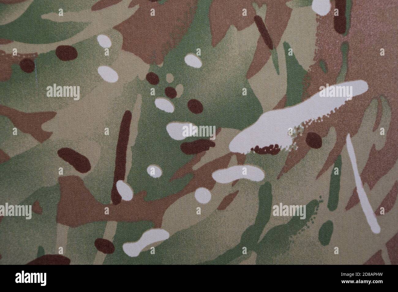 MTP britannico miitario, modello multi terreno, materiale camouflage. Foto Stock