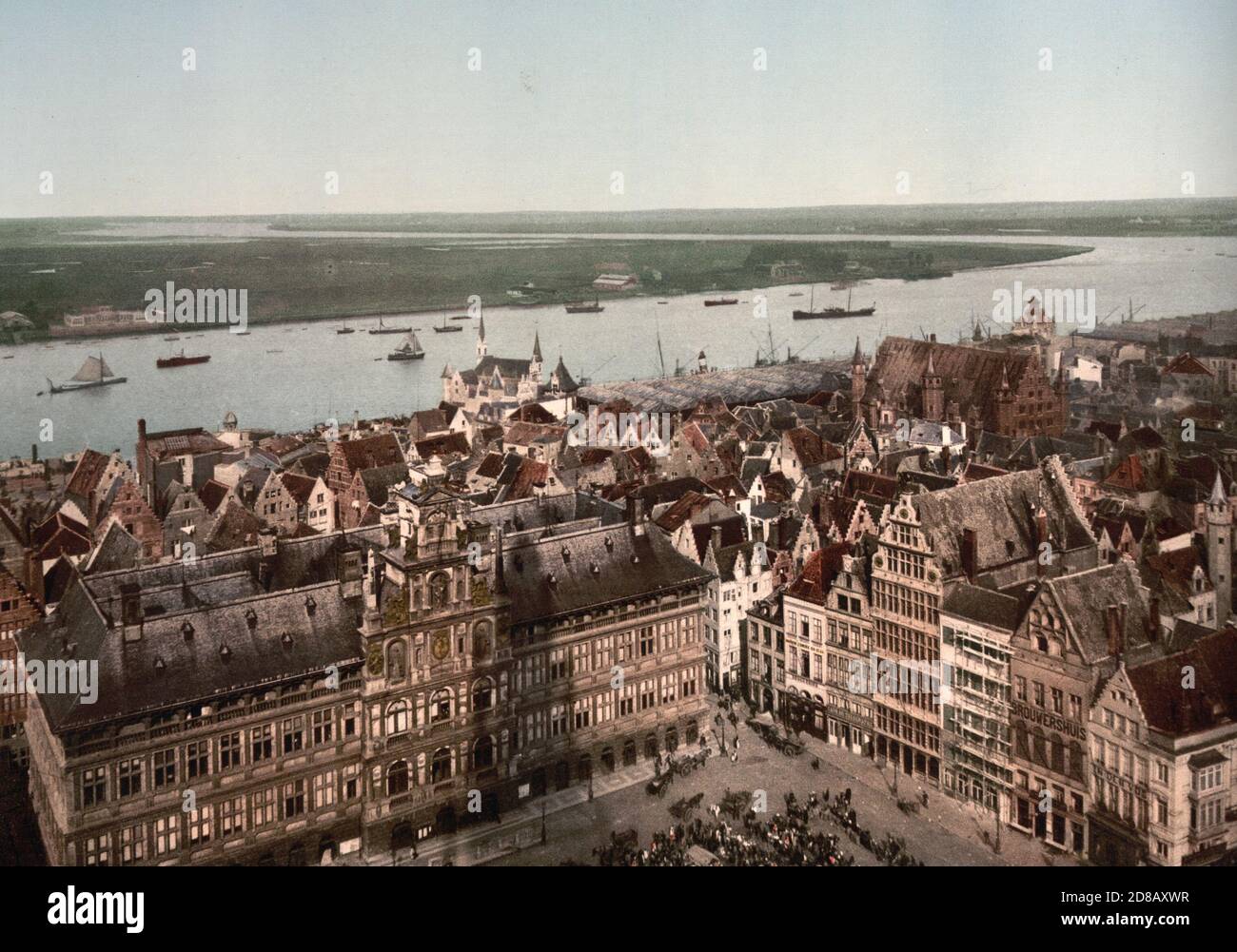 Vista generale, Anversa, Belgio, circa 1900 Foto Stock