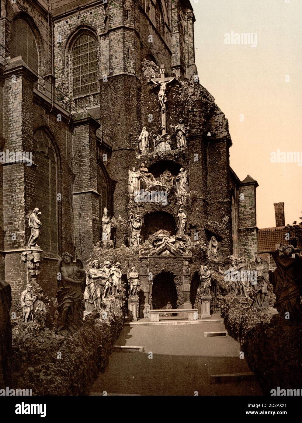 Il Calvario, Chiesa di San Paolo, Anversa, Belgio, circa 1900 Foto Stock