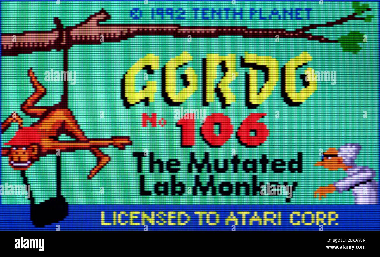 Gordo No 106 - la scimmia di laboratorio mutata - Atari Lynx Videogioco - solo per uso editoriale Foto Stock