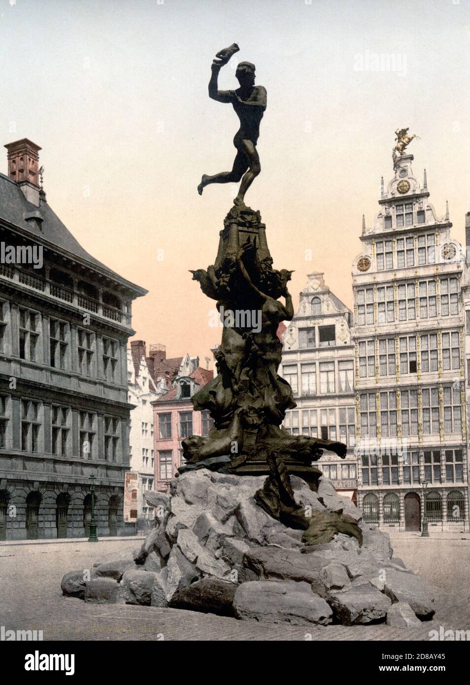 Monumento di Braco, Anversa, Belgio, circa 1900 Foto Stock